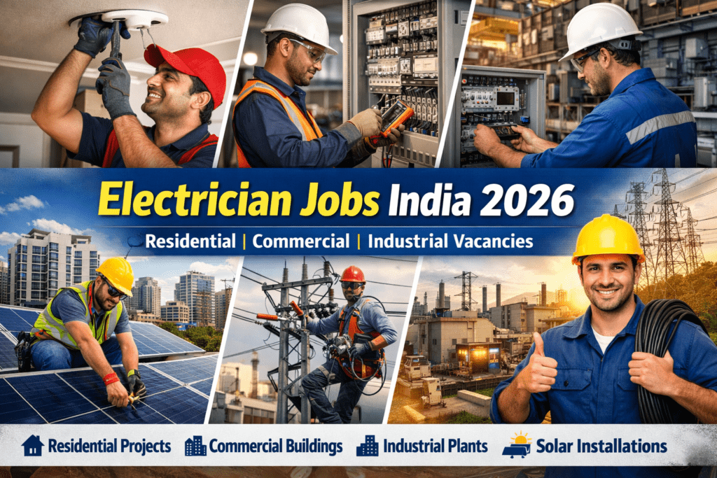 Electrician Jobs in India 2026 – Latest Residential, Commercial & Industrial Vacancies