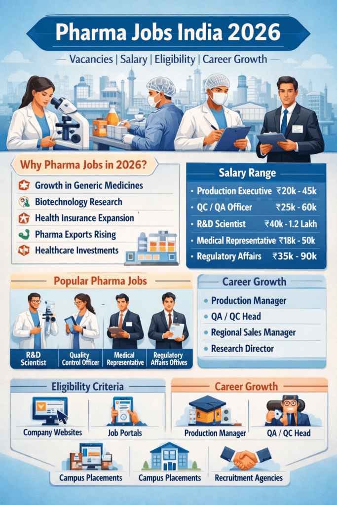 Pharma Jobs India 2026 – Vacancies, Salary, Eligibility & Career Growth